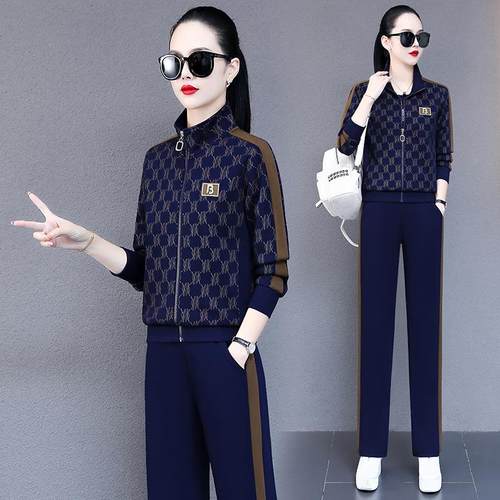 套女春秋2025装新动款时尚洋气大76187496码宽松运卫衣三件套跑步