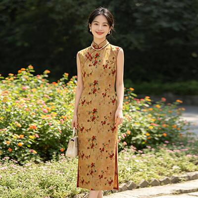 袖SY6189-0新中式旗袍新款可年轻款感气质日级常穿无连衣裙女
