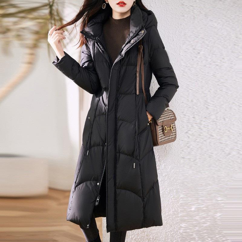 羽绒服女身中长款202冬季新款显高长过4膝加厚白鸭款绒ZHANG803连