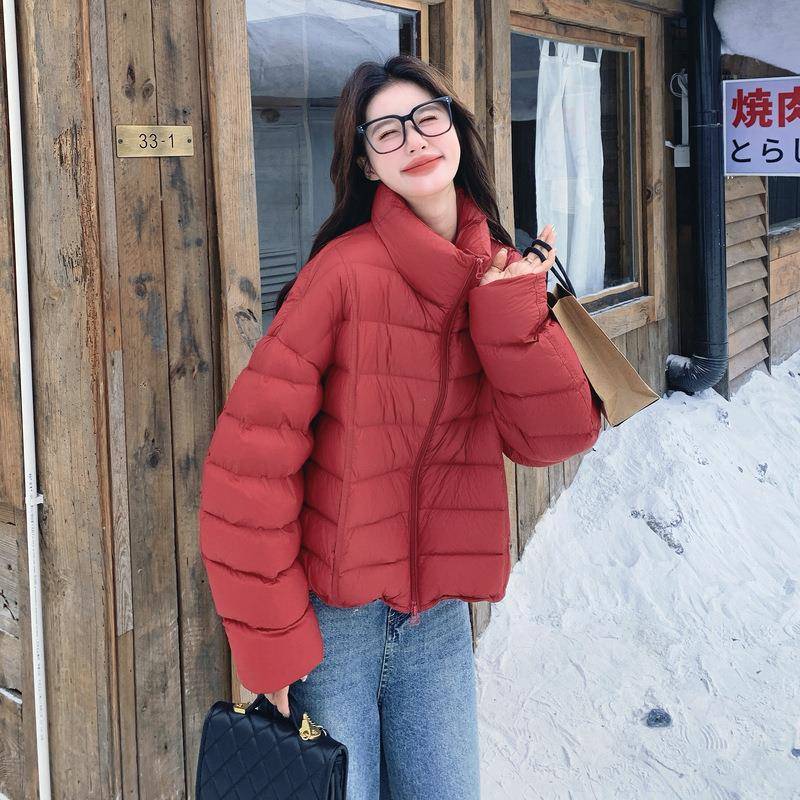 B125-A95新款暖红羽色服保排骨绒外套