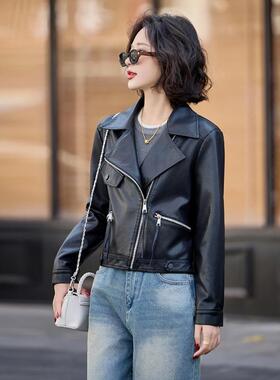 2025春GYG82940季新款皮2衣外套女短款机车服爆版休闲pu皮女皮衣Y