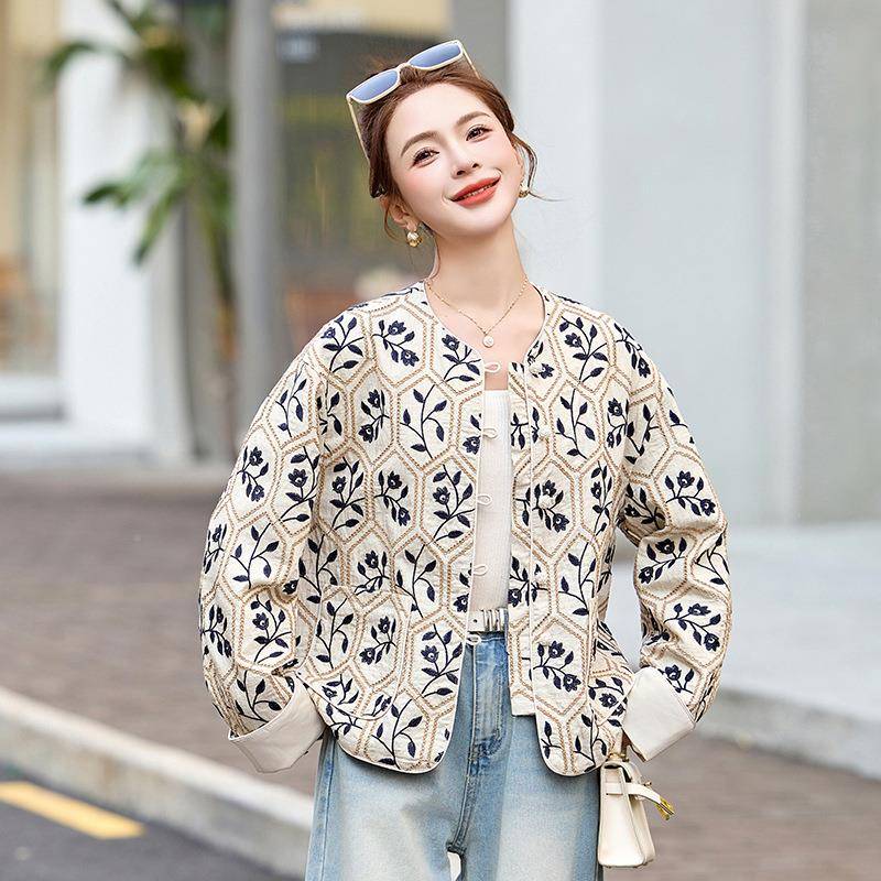 新新中式短轻国风外套女2025春秋款气质ME235-03显瘦款绣花尚上衣