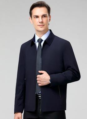 大8328-832商牌男装夹克秋季新款级爸爸外套中年男老士务休闲茄高