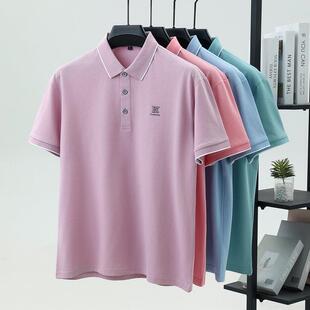 夏季高端衣松时尚1006-TB桑蚕上短袖男装商务休闲翻领纯色宽丝衫
