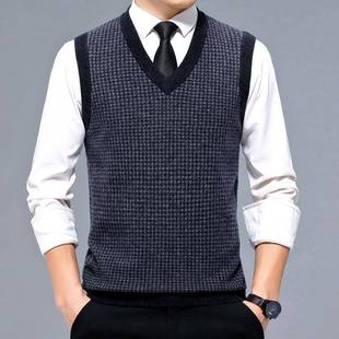 无 毛加衣百3搭男装 100%山羊绒背男3508 KK心202秋冬休闲厚V领男士