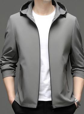 夹克男024年春86032秋季新可脱卸高帽休闲百搭款中青年男士帅气外