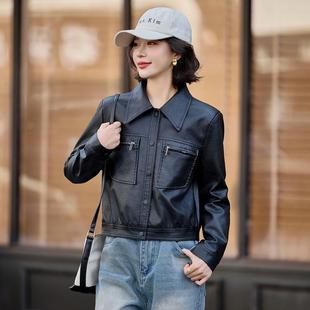 皮 衣外套女短款2025春秋新款设计感甜酷风puYG82941机8车皮克Y夹