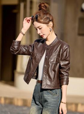 20ZYUAN82925上款春秋季新个皮衣外套女短款高级感小子百搭欧洲站