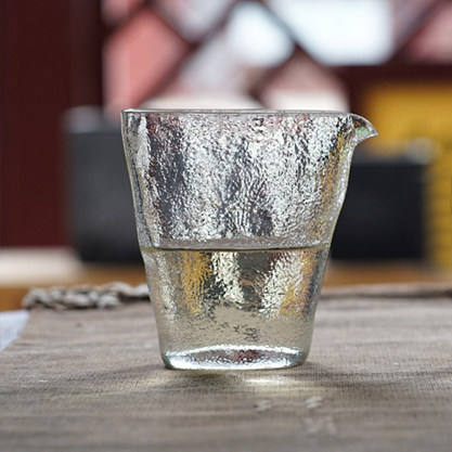 出口日本锤纹玻璃公杯加厚耐热水波纹公道杯大号匀杯日本分茶器