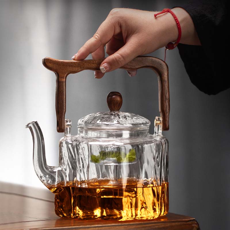 老式锤纹提梁壶套装2025新款围炉煮茶专用茶壶中式煮茶器玻璃耐热