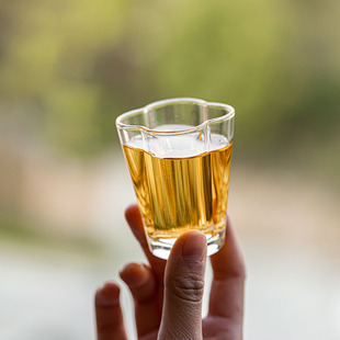 观岚加厚玻璃云朵小茶杯单杯高透耐热品茗杯主人杯透明绿茶专用杯