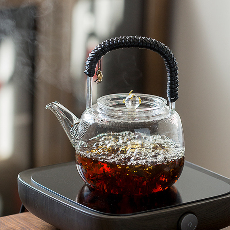 耐高温日式提梁可加热玻璃茶壶
