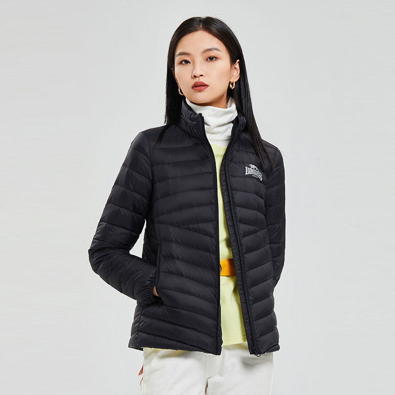 龙狮戴尔正品轻薄款立领羽绒服