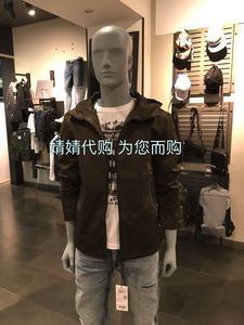 JackJones/杰克琼斯国内代购军绿春秋几何图案男连帽防风夹克外套