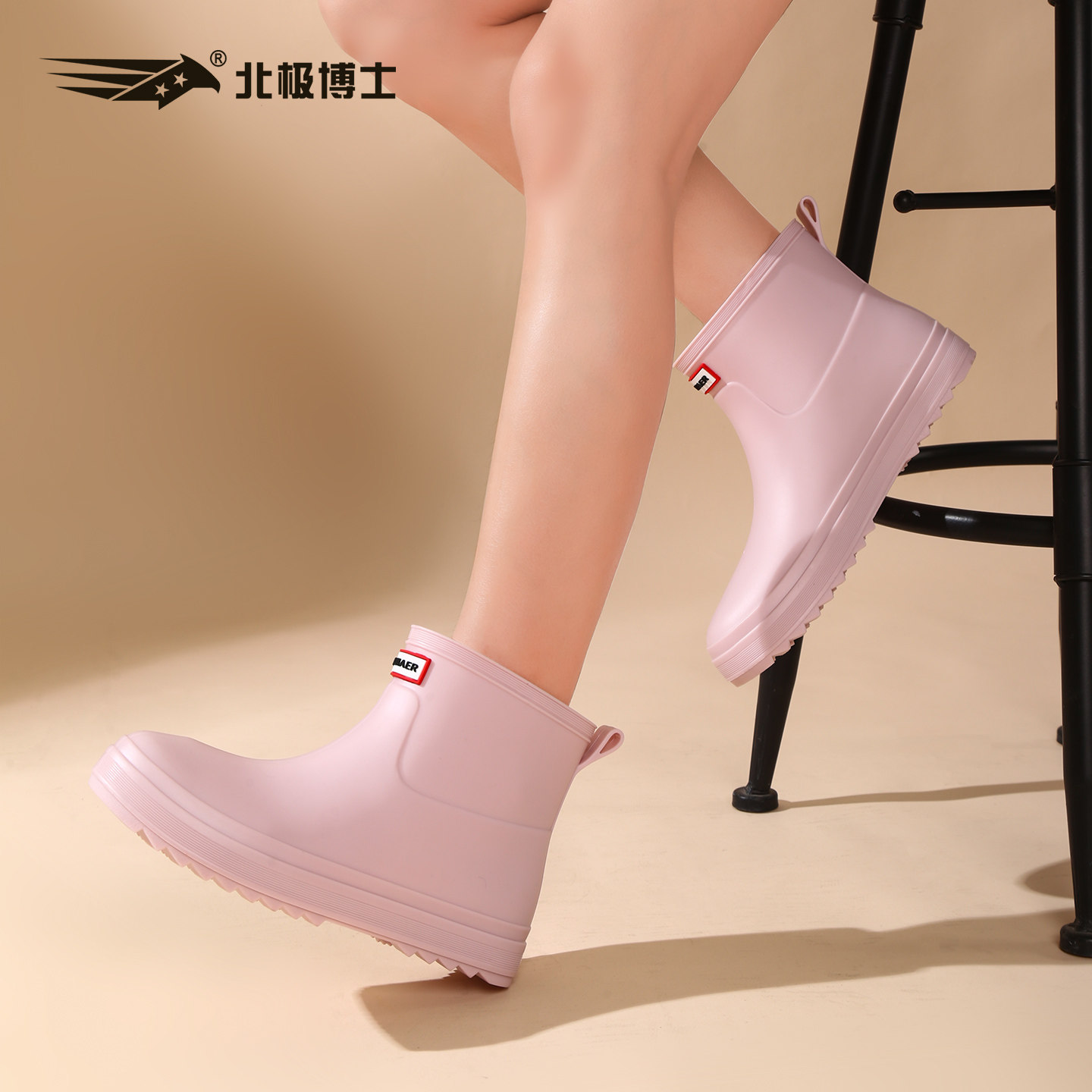 新型大码短筒雨靴水鞋女款防水防滑时尚外穿新款轻便雨鞋成人胶鞋图片