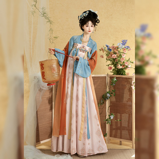 套裝 初蓮 醉春煙 唐制漢服女復原風齊胸襦裙原創(chuàng)日常仙氣春夏款