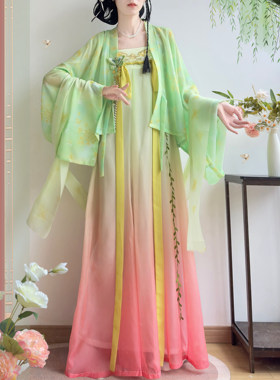 初莲汉服花赋辞齐胸破裙夏季款