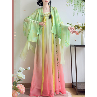 初莲汉服花赋辞齐胸破裙夏季款