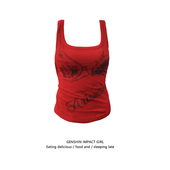 甜辣妹工字无袖 显瘦休闲外穿百搭吊带背心 修身 印花上衣女夏季 新款