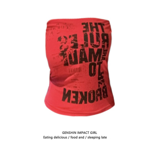 新款 百搭无袖 美式 显瘦短款 上衣 辣妹修身 红色字母印花抹胸背心夏季