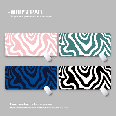 个性北欧斑马波纹纯色桌面鼠标垫超大丝滑加厚Topo Waves deskmat