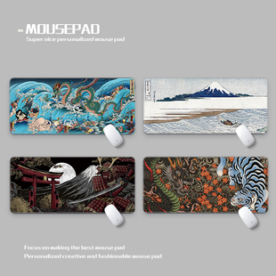 浮世绘系列武士/锦鲤/龙虎鼠标垫超大防水Ukiyo-e series deskmat
