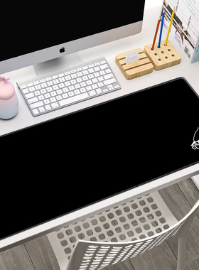 UwU OwO 纯色可爱猫咪表情鼠标垫超大小清新女学生书桌键盘垫打字