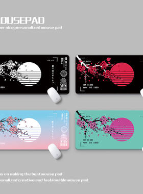 日系复古樱花蒸汽波鼠标垫超大防水滑 Sakura Dreamwave  deskmat