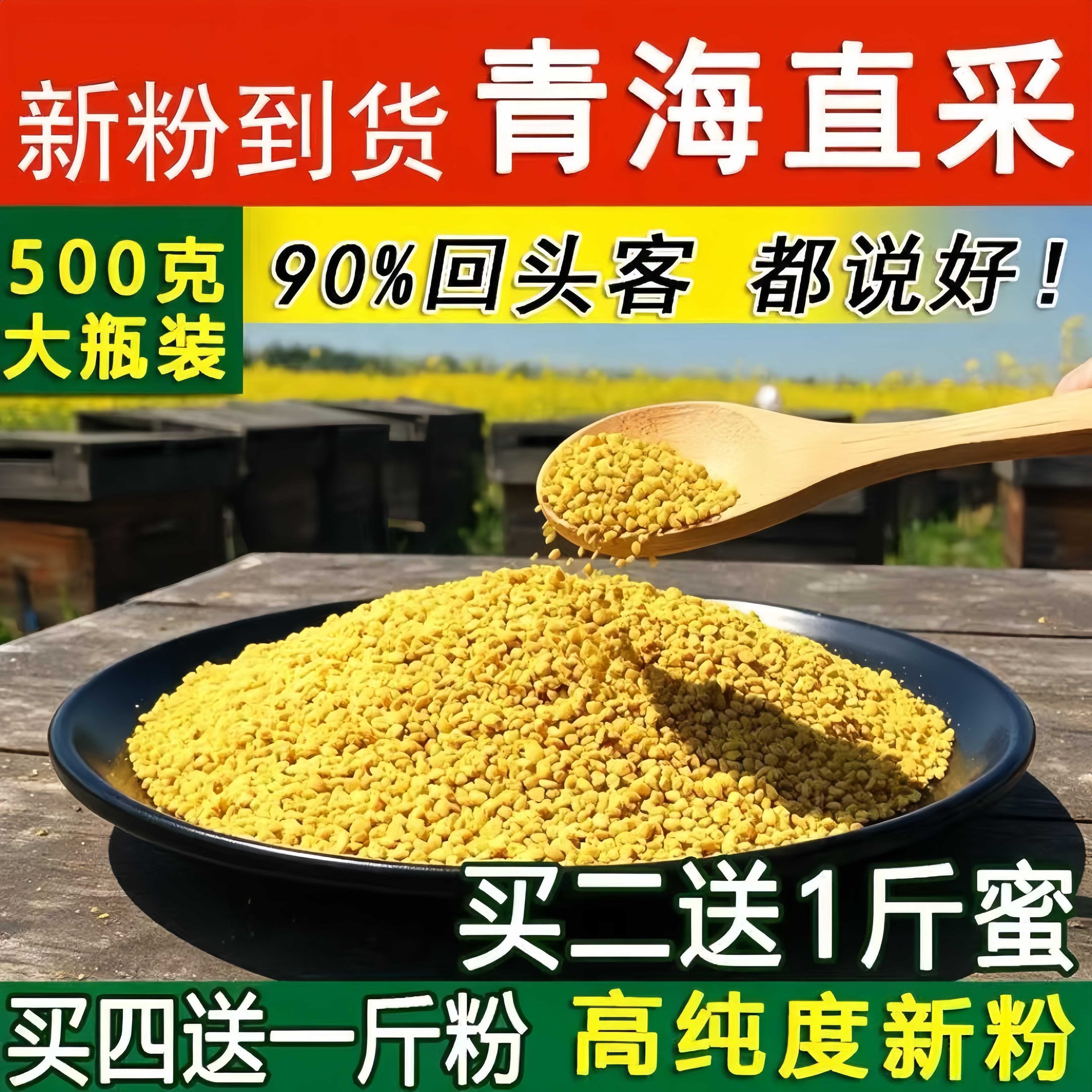 2026新鲜青海油菜花粉500克瓶装