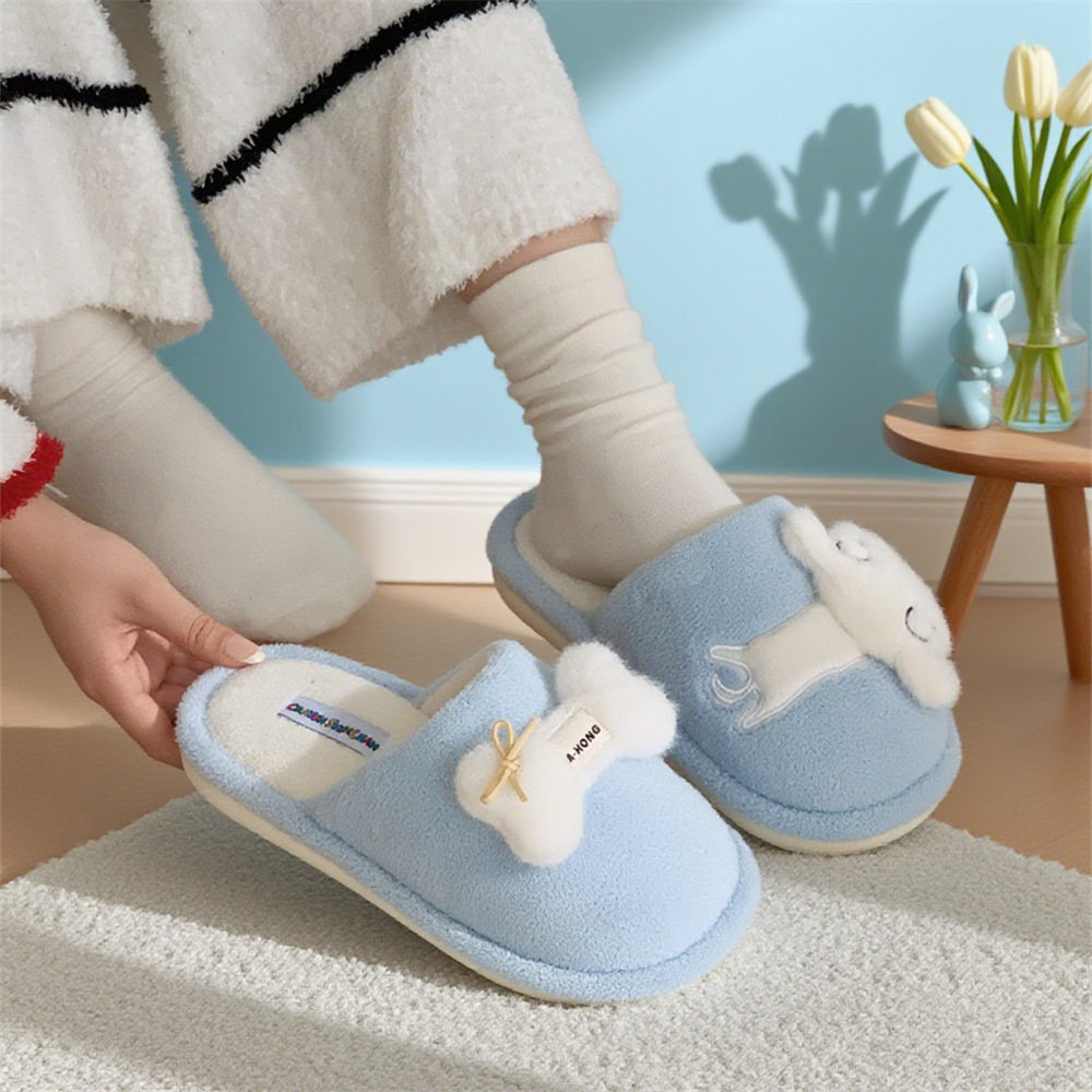 居家可爱小白狗棉拖鞋女新款包头卧室冬季保暖正版蜡笔小新毛毛,女鞋,棉鞋,淘宝优惠券,粉丝福利购,淘宝优惠卷