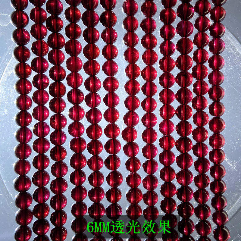 特价酒红石榴石5\6MM多圈天然高性价比不褪色保真货正品 直播看货