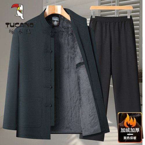 啄木鸟加绒加厚保暖唐装