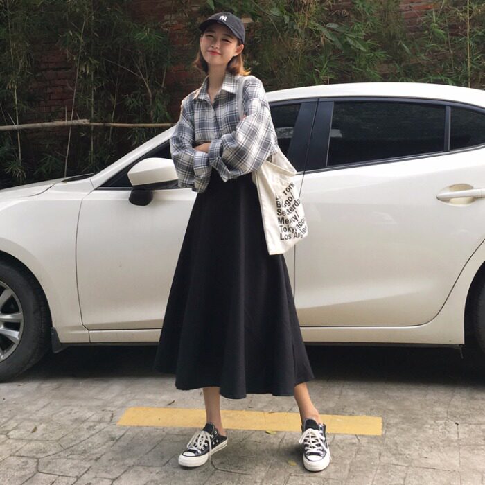 2019春秋新款韩版ins超火裙子学生高腰显瘦A字长裙毛呢半身裙女潮在类目 女装/女士精品, 半身裙中 - 来自Buy2taobao.com提供专业的淘宝代购服务