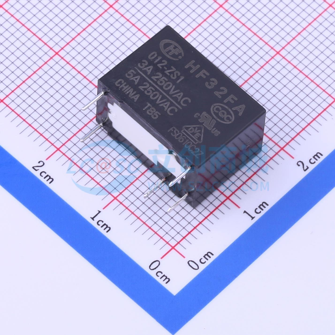 功率继电器 HF32FA/012-ZS1 插件,10.1x17.6mm 5 12V 电子元器件