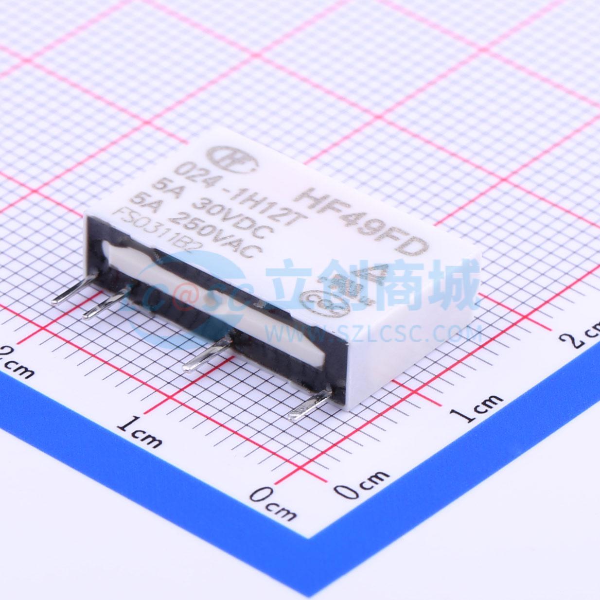 功率继电器 HF49FD-024-1H12T SIP,5x20mm 4 24V 电子元器件配单