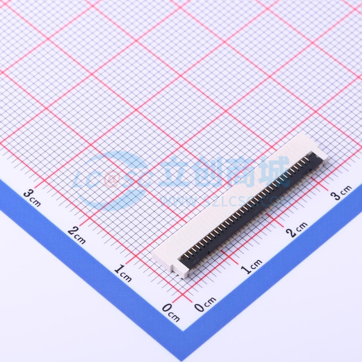连接器 AFB04-S34FIA-HF SMD,P=0.8mm,卧贴 翻盖式 34P 下接
