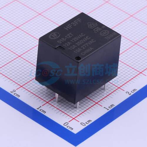 功率继电器 HF3FF/018-1ZT 插件,15.2x19mm 5 18V 电子元器件配单