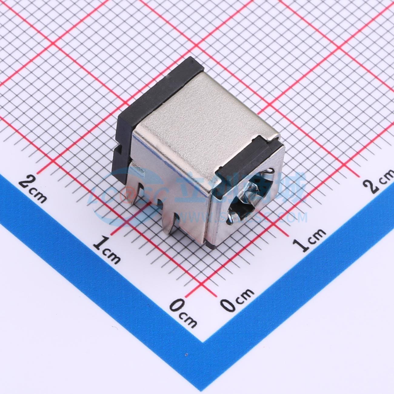 DC电源连接器 DC007B-2.5 插件 弯插 2.5mm 6.4mm 电子元器件配单
