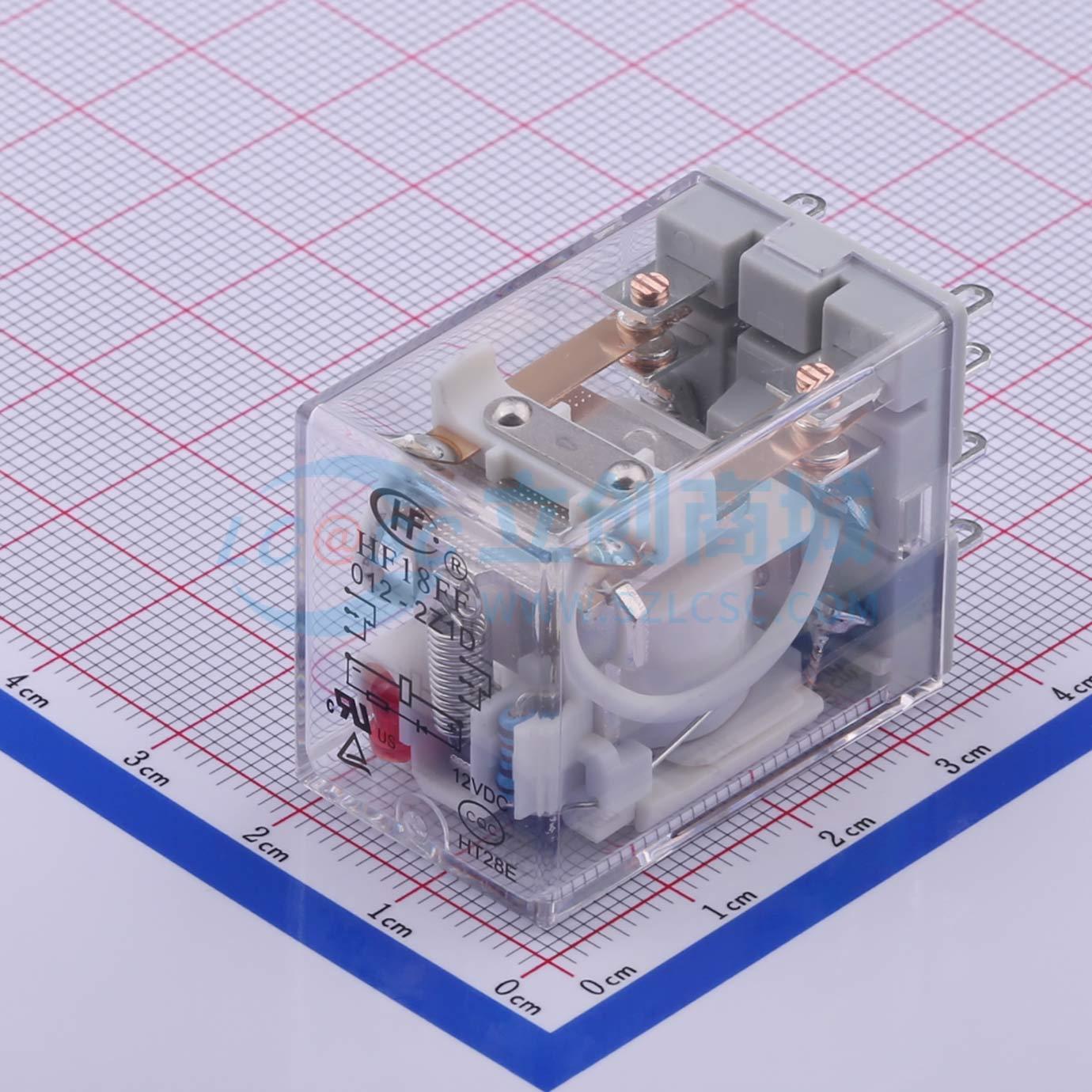 功率继电器 HF18FF/012-2Z13D 插件,21.5x28mm 8 12V 电子元器件