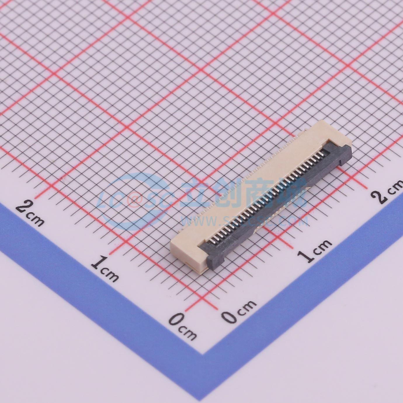 连接器 AFD01-S30FCA-00 SMD,P=0.5mm,卧贴 翻盖式 30P 下接