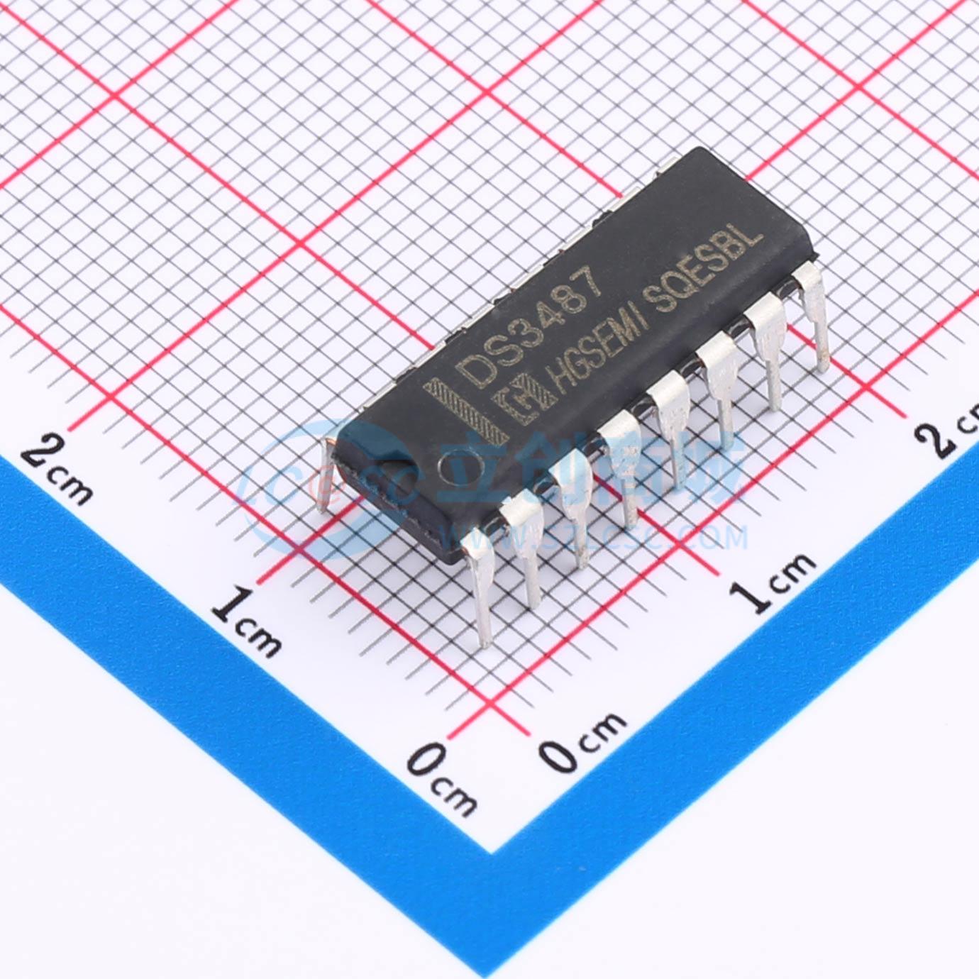 RS-485/RS-422芯片 DS3487N DIP-16 原装正品 电子元器件配单