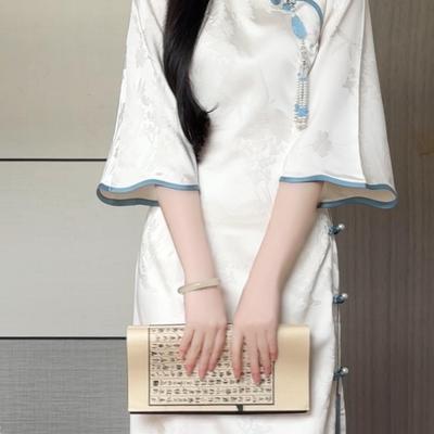 抹茶麻薯2025年秋季新款新中式国风改良旗袍高级感素雅复古连衣裙