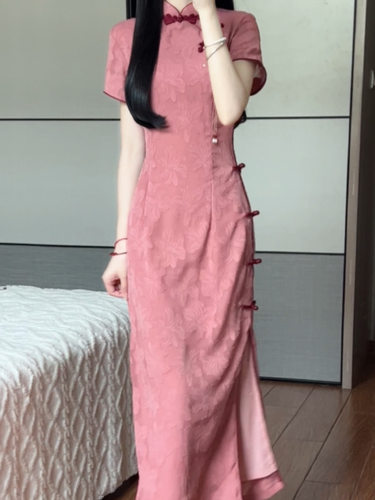 抹茶麻薯雅胭脂改良旗袍连衣裙