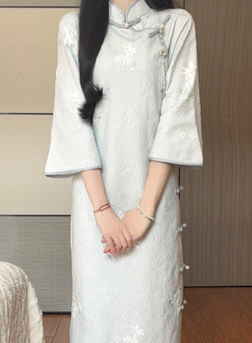 抹茶麻薯2025春季提花旗袍
