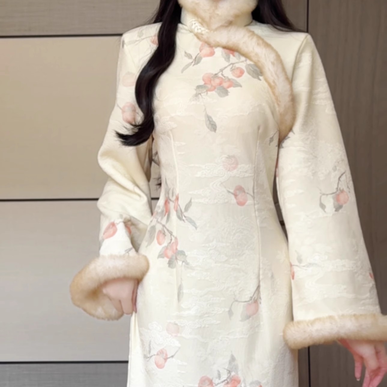 抹茶麻薯2025年冬季新款高端气质改良旗袍复古修身少女长袖新中式