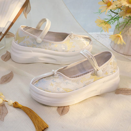 2025春秋新款老北京布鞋增高厚底