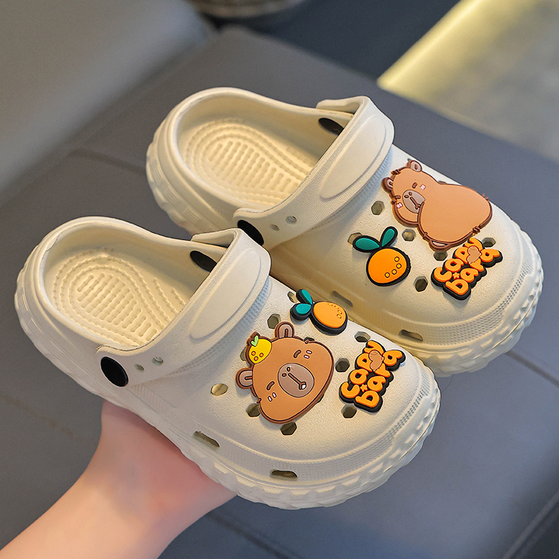 义乌仓-儿童洞洞拖鞋夏可爱男女童浴室内洗澡防滑外穿小孩包头亲