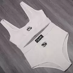 Women's High Elastic Vertical Striped Embroidered Letter Bra Set Black and White Briefs Yoga Sports Running Bodybuilding Wear