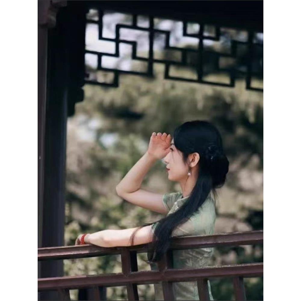 绝美新款改良温婉复古旗袍中长款气质立领国风连衣裙出片中式新