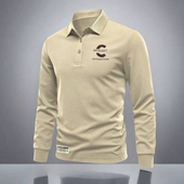 长袖 休闲百搭体恤衫 翻领POLO衫 新款 秋季 刺绣时尚 男士 美式 打底上衣